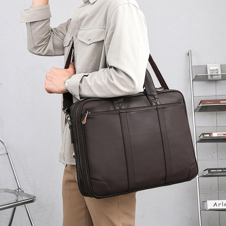 Professional Leather Briefcase Bowlift