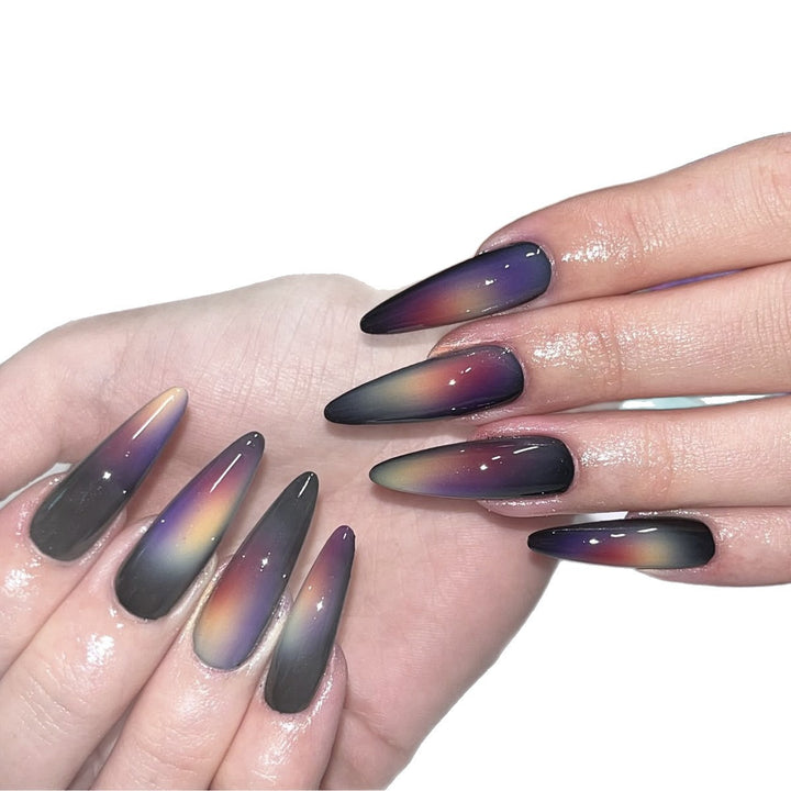 Acrylic Nail Set with Modern Ombre Effect Bowlift