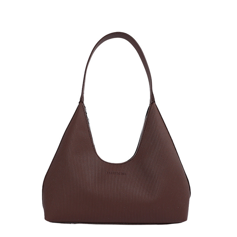 WoTextured Ribbed Hobo Handbag Bowlift