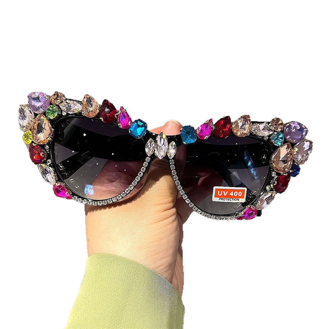 Ladies Glamorous Crystal Sunglasses Bowlift