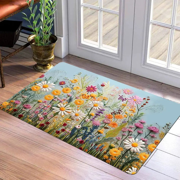 Floral Patterned Welcome Mat Bowlift