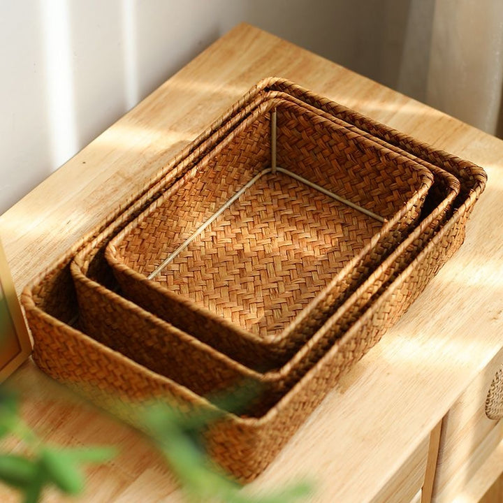 Natural Woven Storage Basket Bowlift