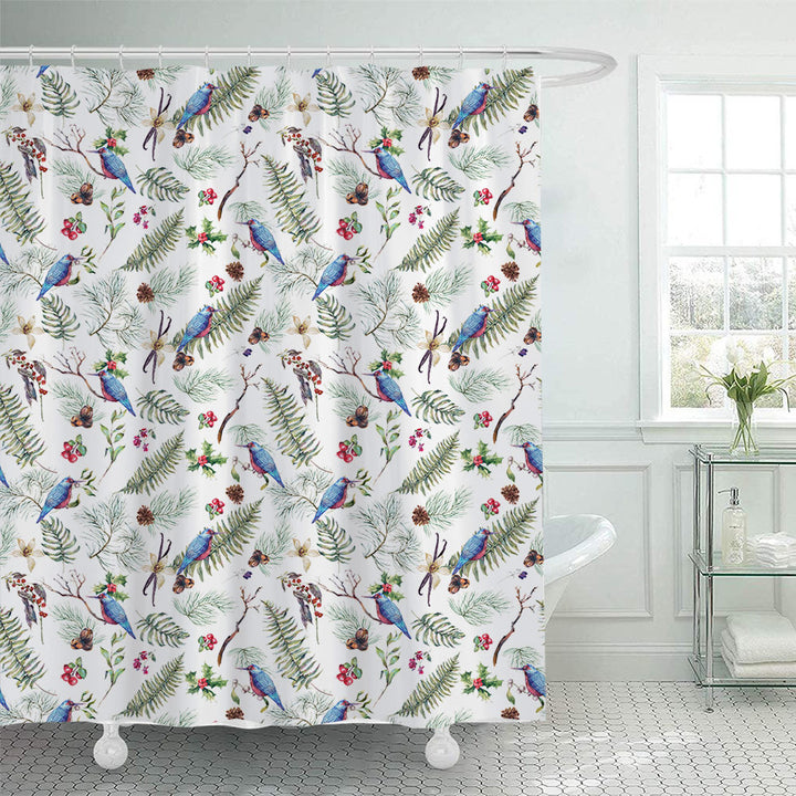 Artistic Nature-Themed Shower Curtain Bowlift