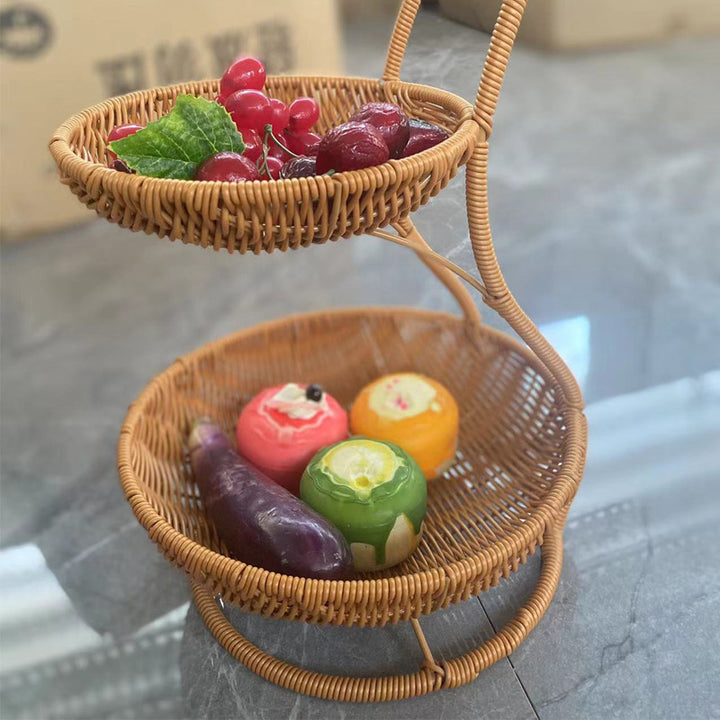 Multi-Tiered Wicker Fruit Display Bowlift