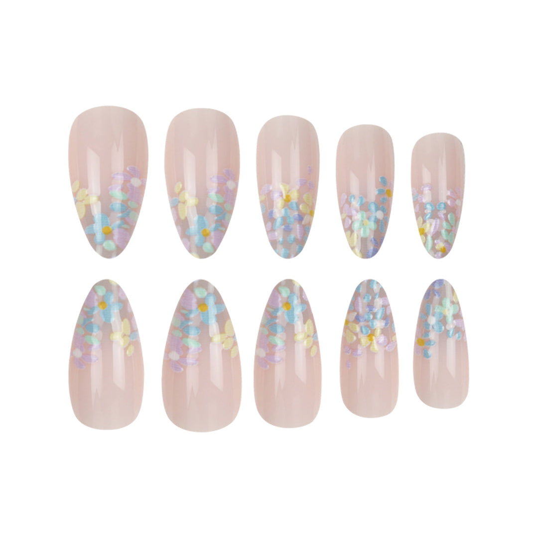 Floral Accented Press-On Nail Set Bowlift