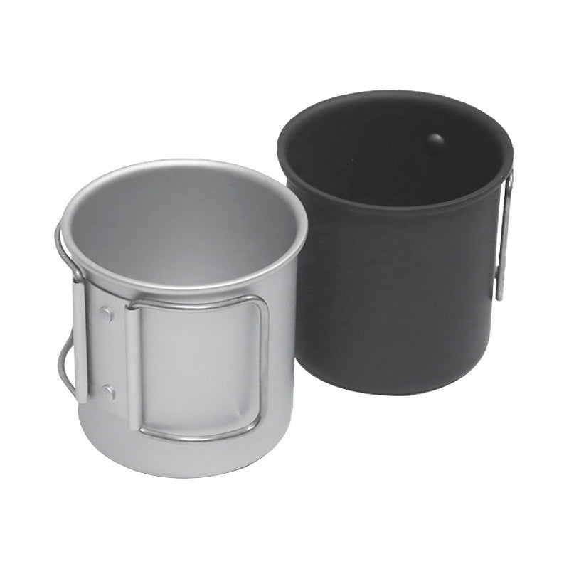 Lightweight titanium camping cup with foldable handle compact travel cup Bowlift