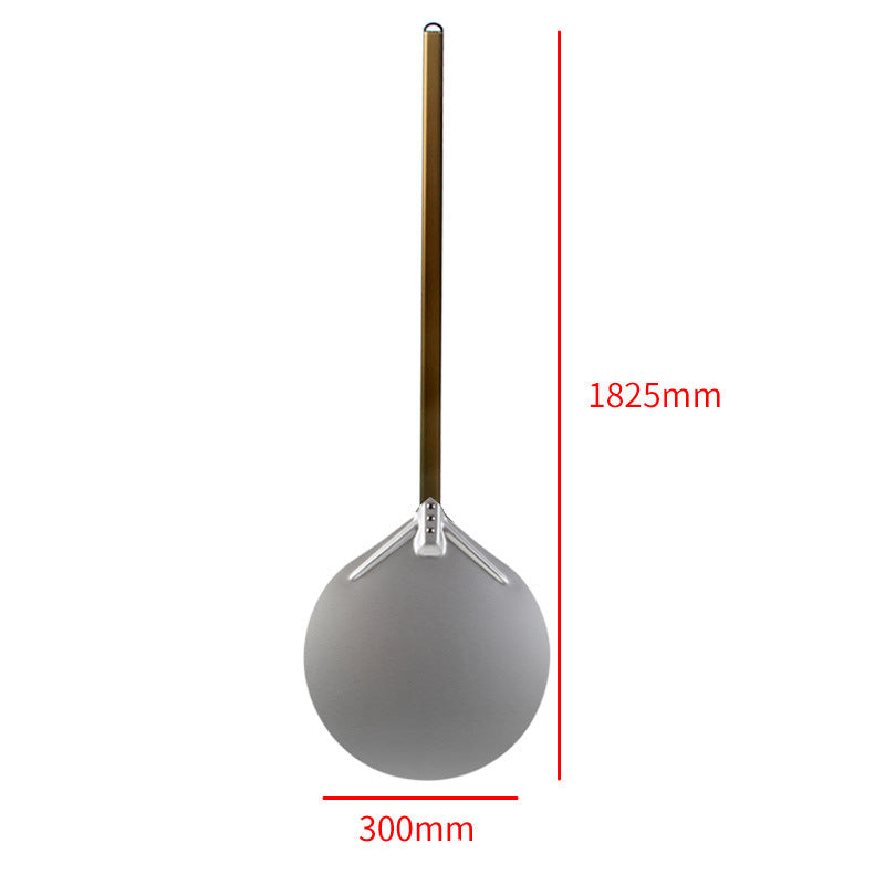 long wooden handled round aluminum pizza peel with reinforced neck Bowlift