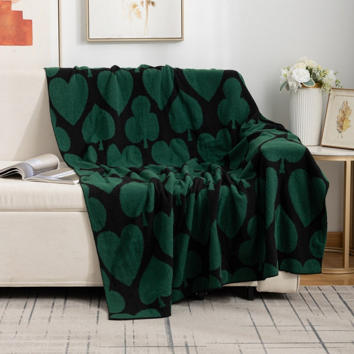 Plush Hearts Pattern Throw Blanket