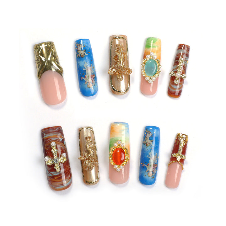 Creative nail art set with luxurious 3D decorations and elegant designs Bowlift