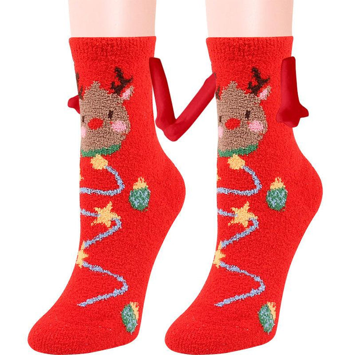 BowLift | Christmas Supplies Coral Fleece Tube Socks Warm Slipper Bed Socks Winter Soft Warm Slipper