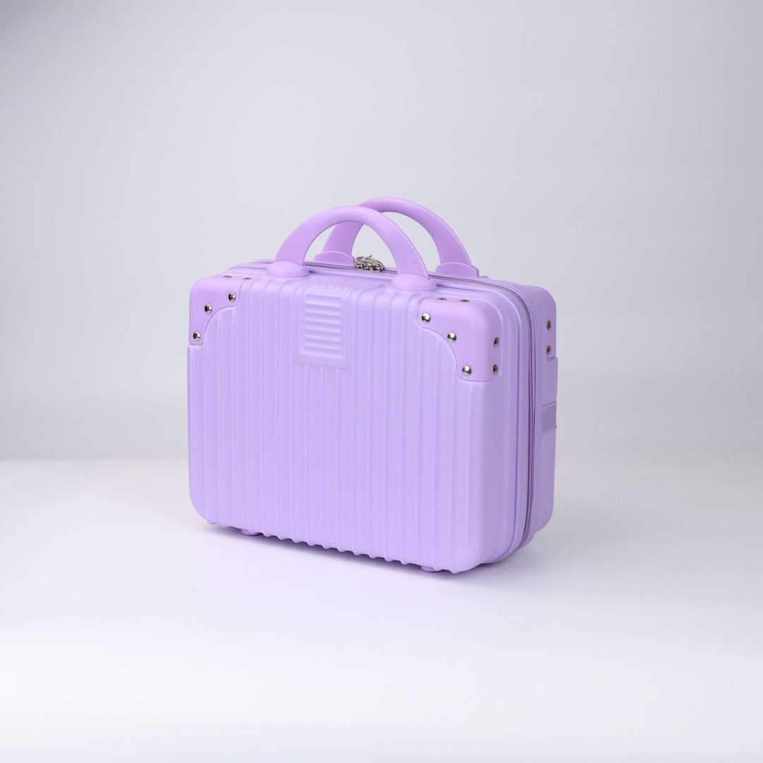 Hard-shell carry-on suitcase with secure lock and innovative design Bowlift