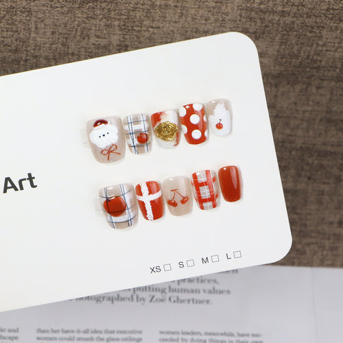 Festive-Themed Press-On Nail Art Set Bowlift