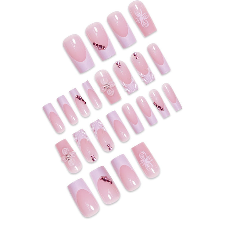 3D Floral Acrylic Nail Extensions Bowlift