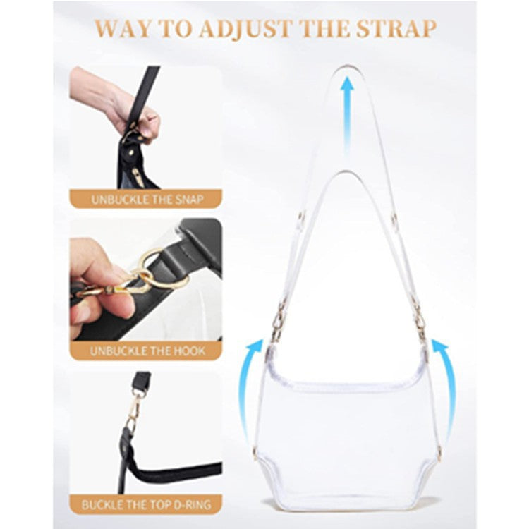 Transparent shoulder bag with modern compartments Bowlift