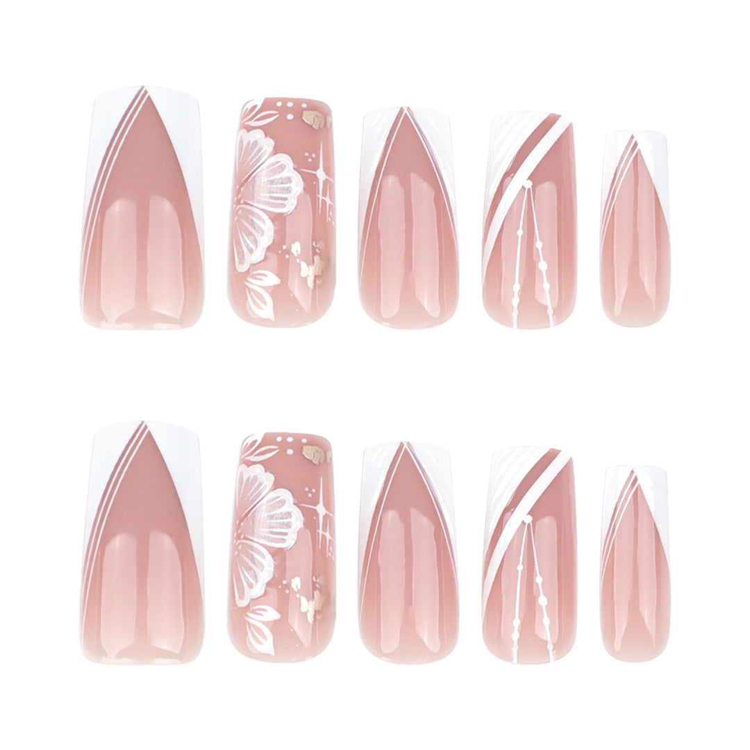 Artful Nail Art with Elegant Floral Design Bowlift