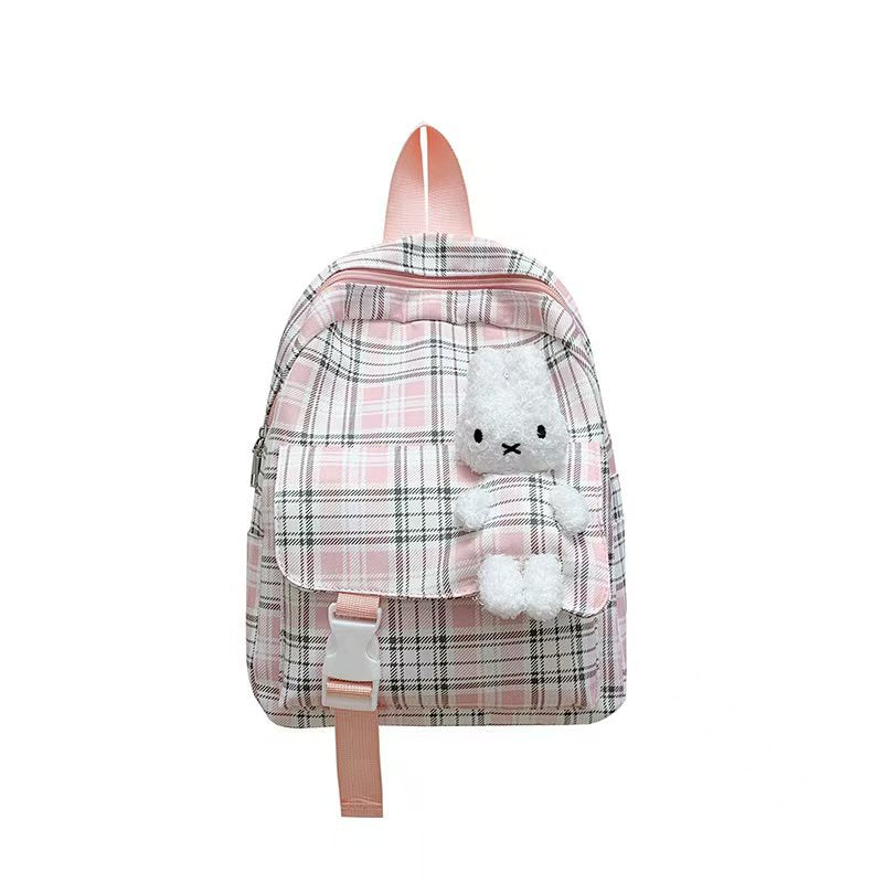 Plaid Patterned Backpack Bowlift
