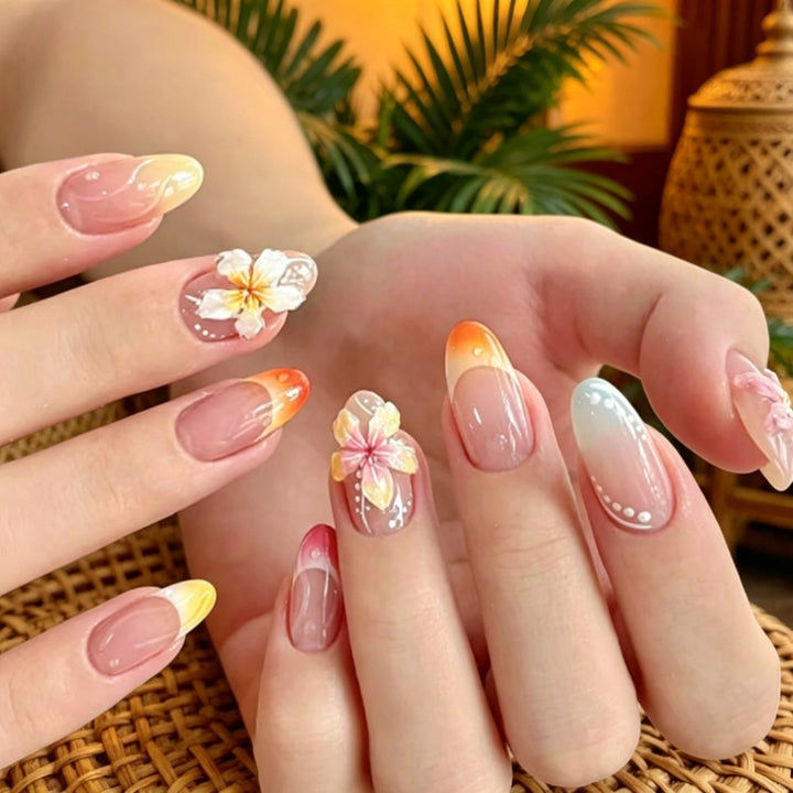 Creative Nail Art with Floral Details Bowlift