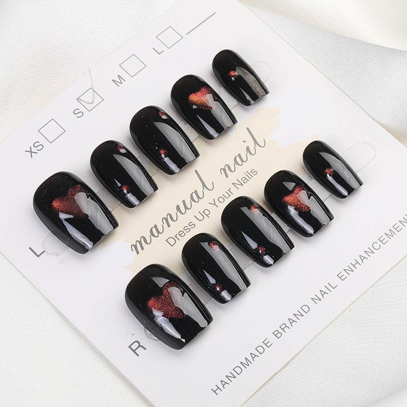Heart Pattern Press-On Nail Set Bowlift
