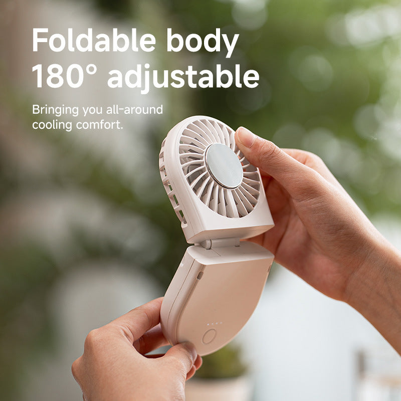 Unisex Compact Rechargeable Handheld Mirror Fan Bowlift