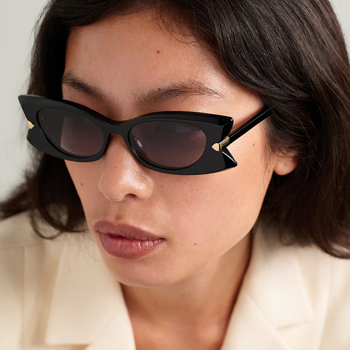 Women's Cat-Eye Sunglasses with stylish metal inserts and UV protection Bowlift