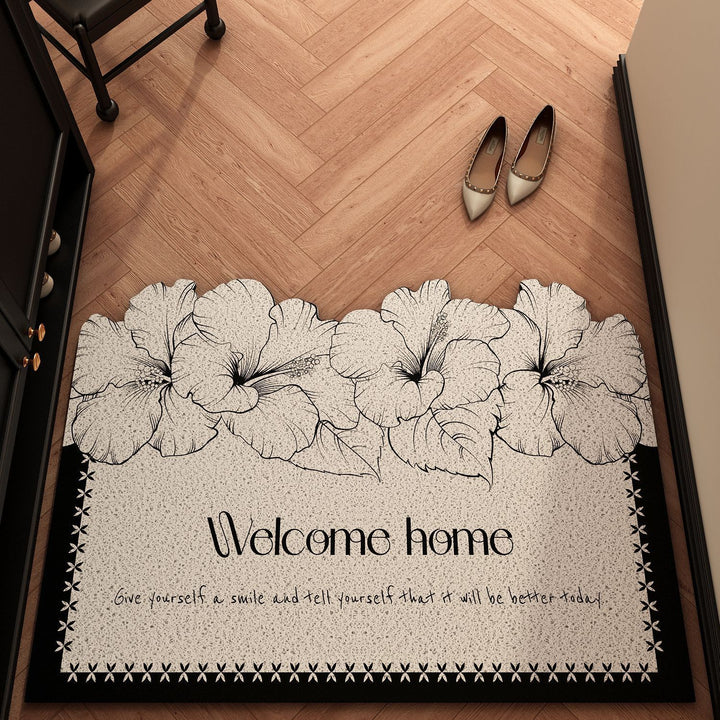 Floral-Themed Welcome Mat Bowlift