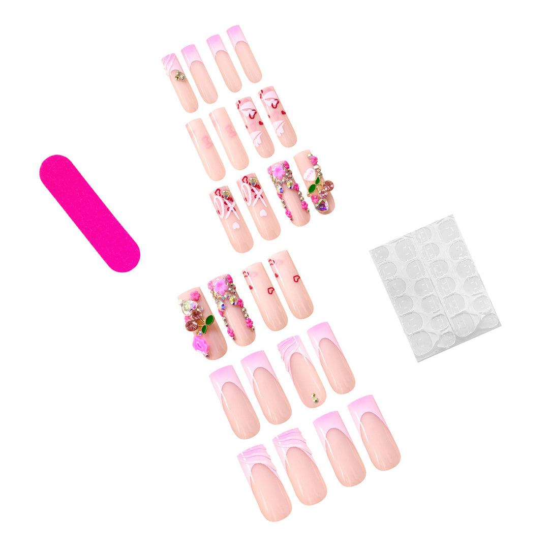 Artistic 3D nail art with glitter details Bowlift