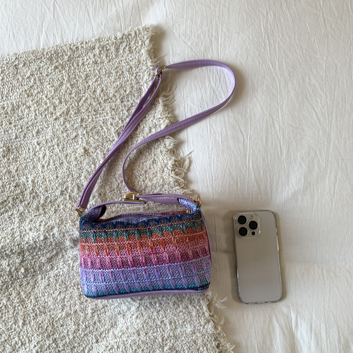 Textured Handwoven Mini Crossbody Bag Bowlift