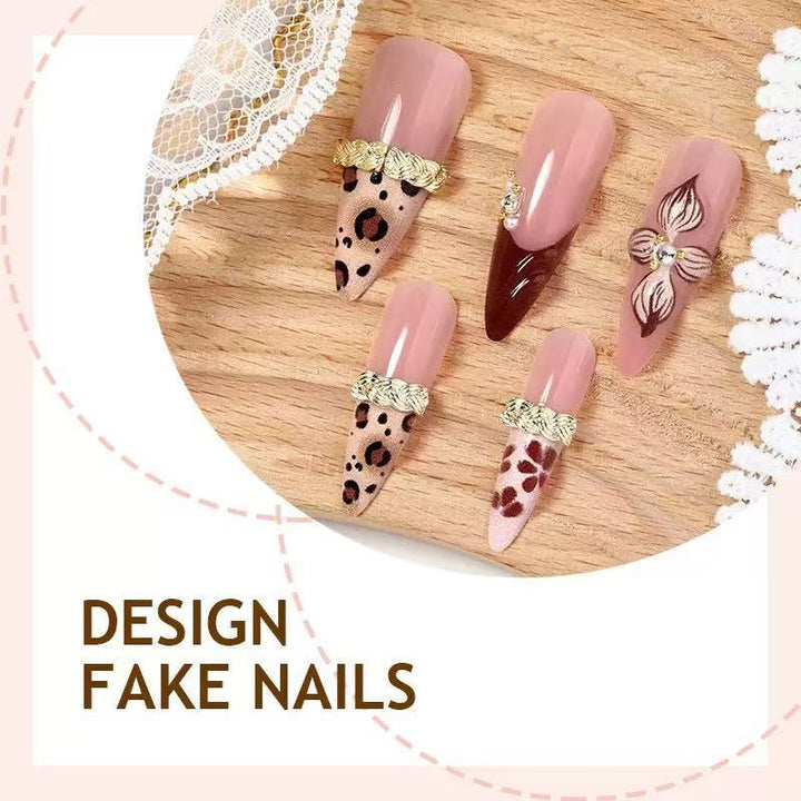 Artistic Decorative Stiletto Press-On Nails Bowlift