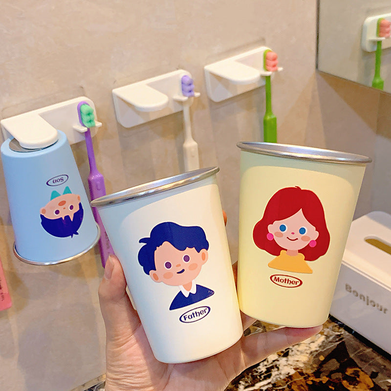 Wall-mounted toothbrush holder with funny cartoon design Bowlift