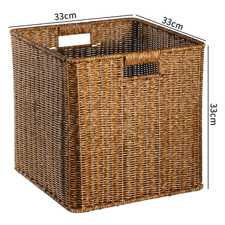 Handwoven Rustic Storage Cube Bowlift