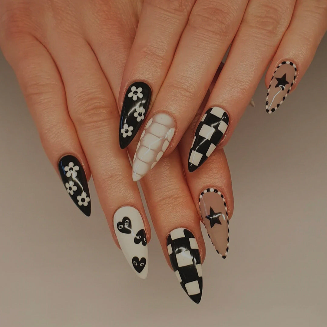 Creative Nail Art with Geometric Designs Bowlift