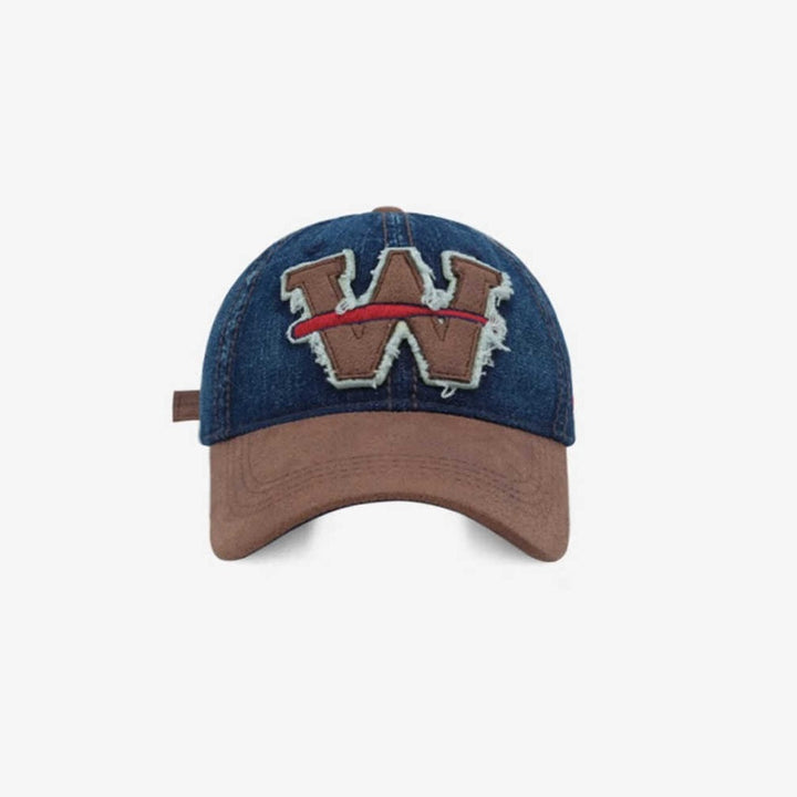 Men's Distressed Denim Baseball Cap Bowlift