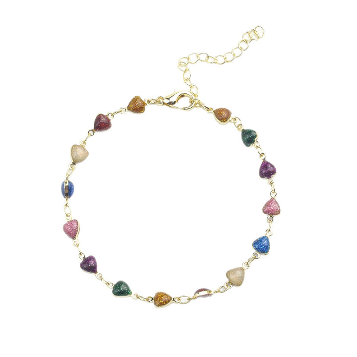 Heart-Shaped Beaded Anklet Bowlift