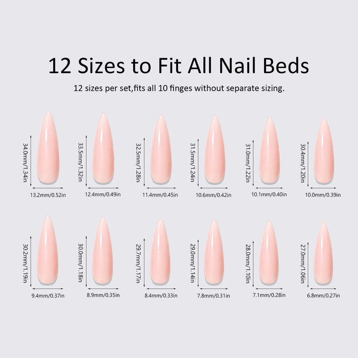 Artificial nail set with elegant, geometric designs Bowlift
