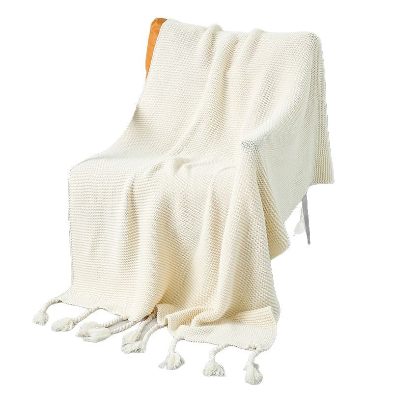 Women’s knitted blanket with decorative tassels Bowlift