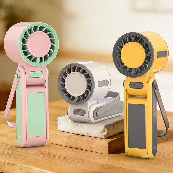 Women Portable USB Hand Fan with LED Display Bowlift