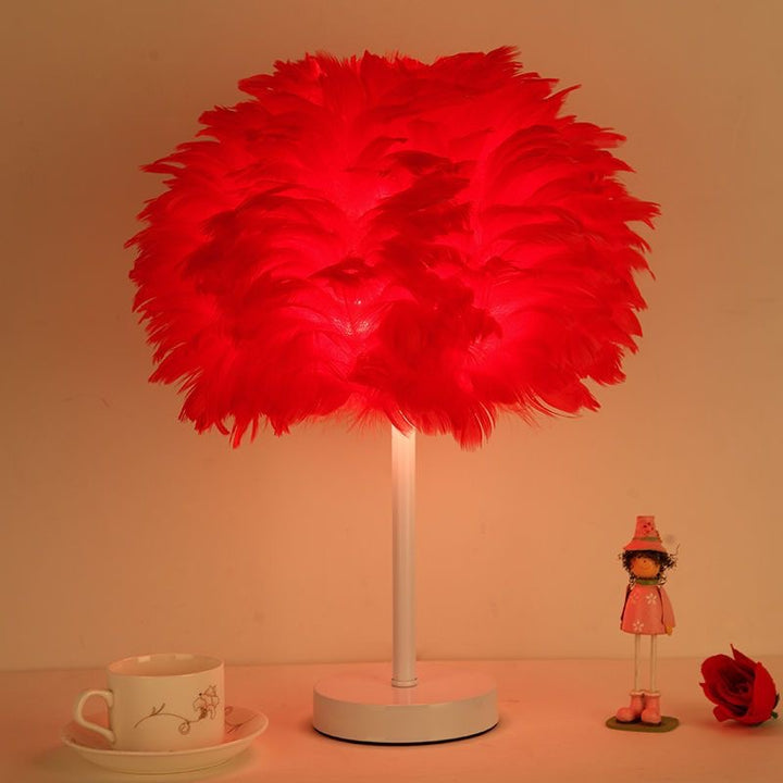 Feathered Decorative Table Lamp