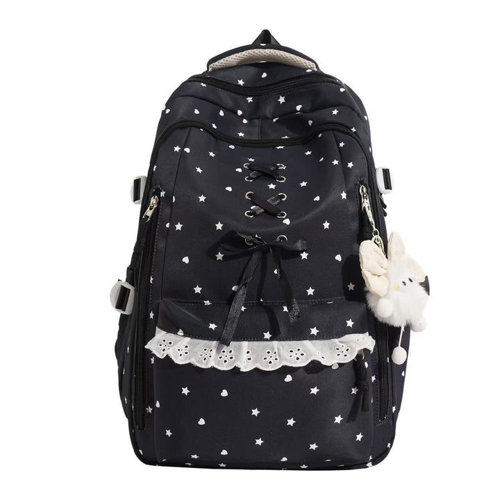 Backpack with Playful Star Motif and Elegant Details Bowlift