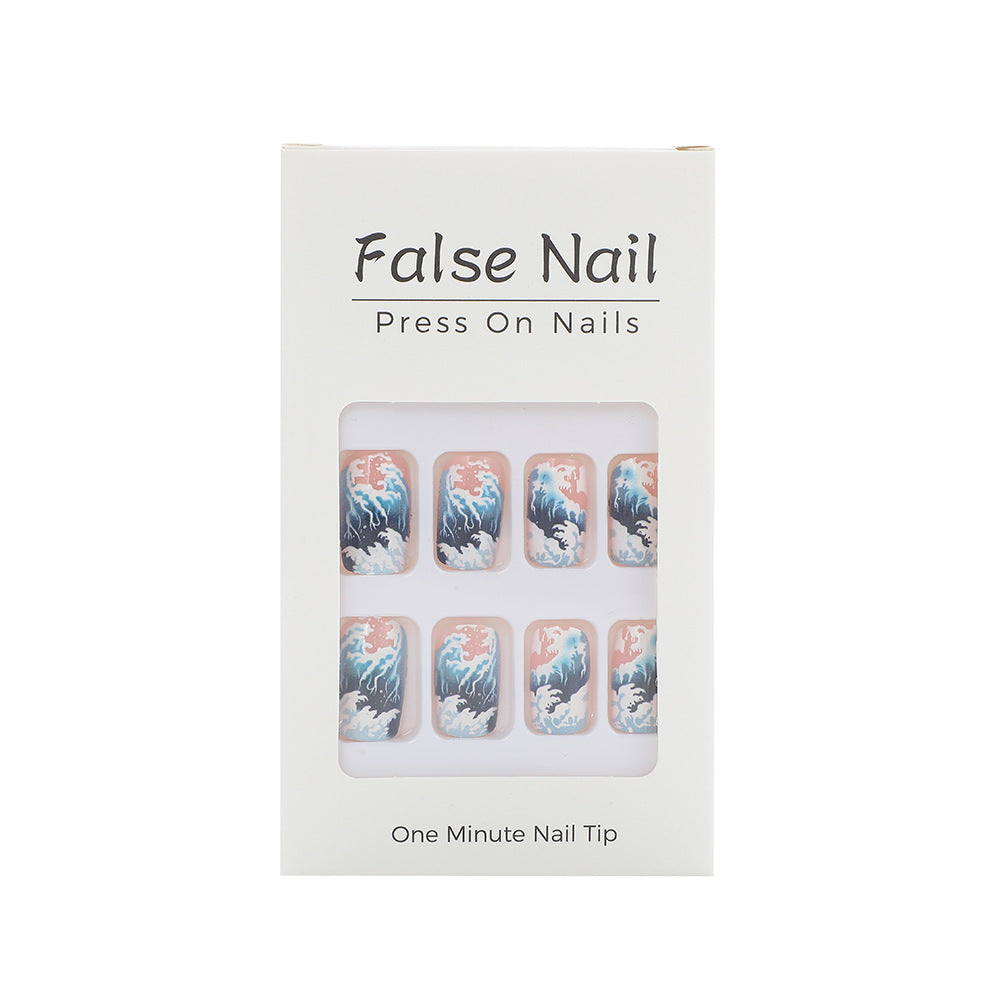 Nail art with wave pattern Bowlift