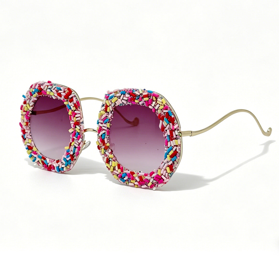 Ladies creative designer sunglasses with colorful jewelry frame Bowlift