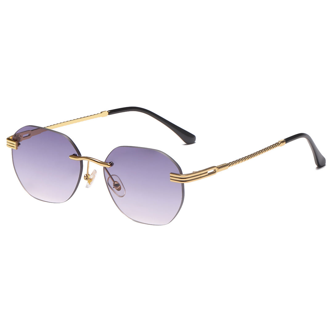 Women's stylish geometric sunglasses with decorative metal frame Bowlift