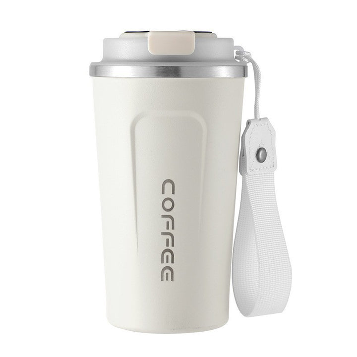 Insulated Stainless Steel Travel Coffee Tumbler with Leakproof Lid and Carry Strap Bowlift