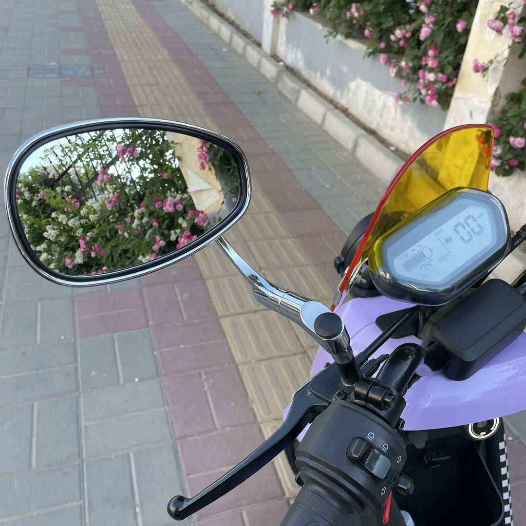 Chrome Plated Adjustable Motorcycle Mirrors Bowlift