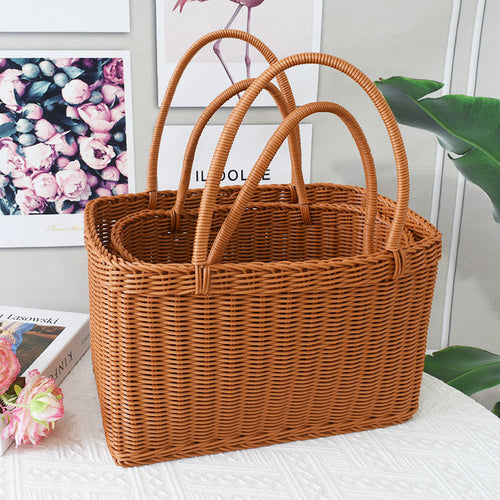 Woven Rattan Storage Basket Bowlift