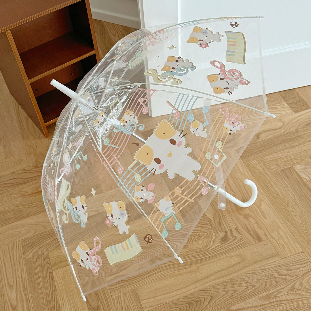 Women's Transparent Folding Umbrella with Playful Animal Design Bowlift