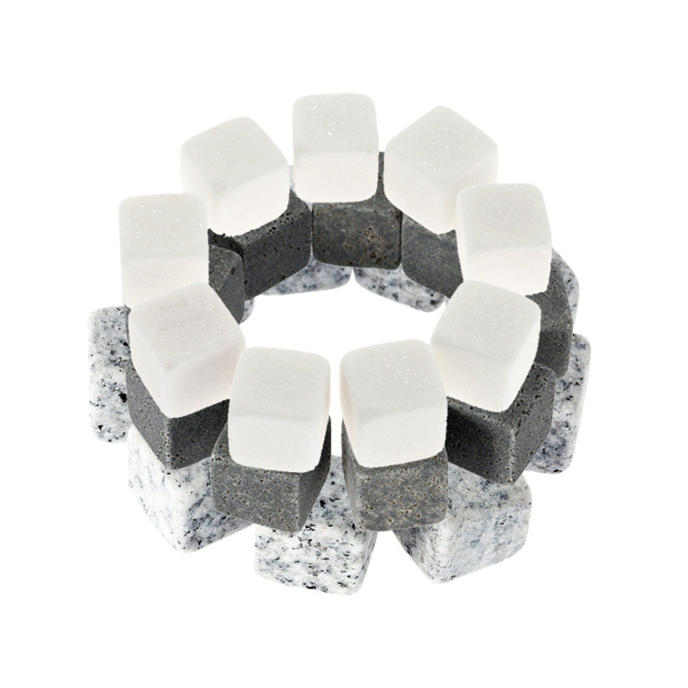 Reusable Whiskey Chilling Stone Cubes with Velvet Drawstring Pouch Bowlift