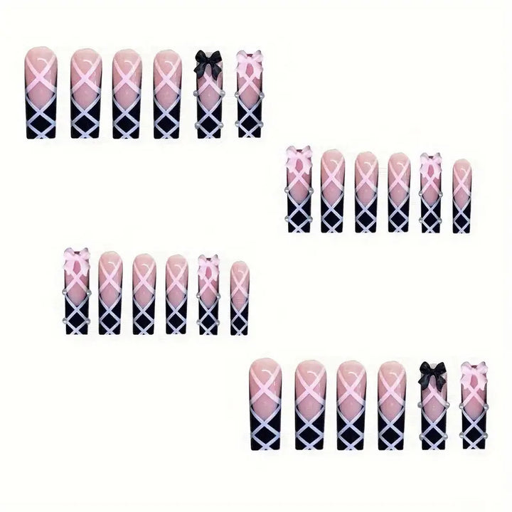 Artistic Bow-Embellished Press-On Nails Bowlift