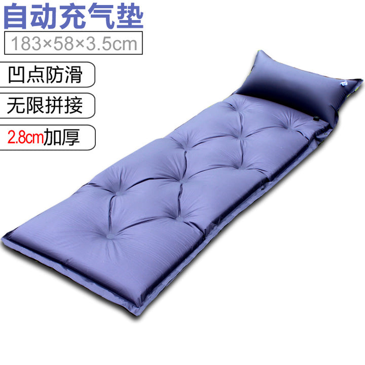 Inflatable comfort camping mat with headrest Bowlift