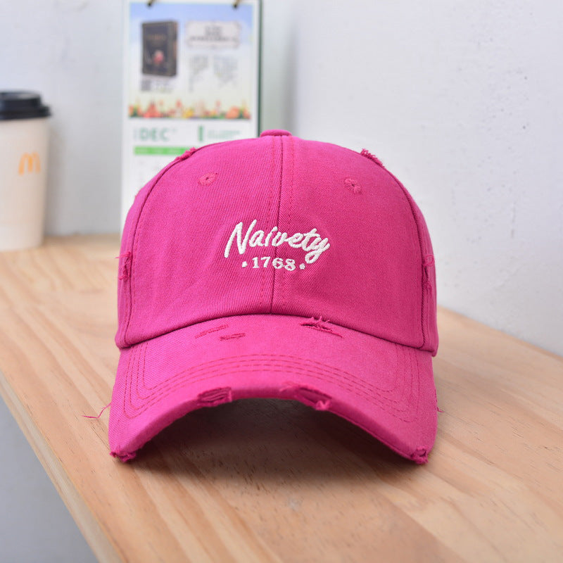 Men's Distressed Vintage Cotton Baseball Cap Bowlift
