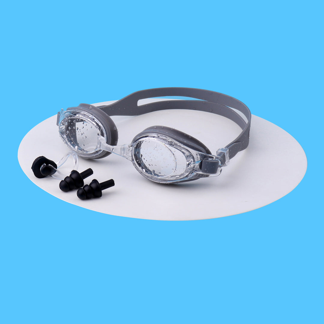 Swimming goggles with integrated ear protection and anti-fog Bowlift